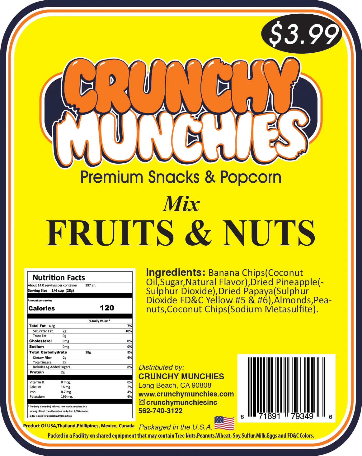 Fruits & Nuts Mix- Crunchy Munchies (SA)
