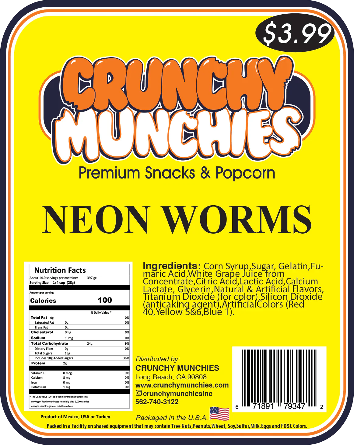Neon Worms- Crunchy Munchies (SA)