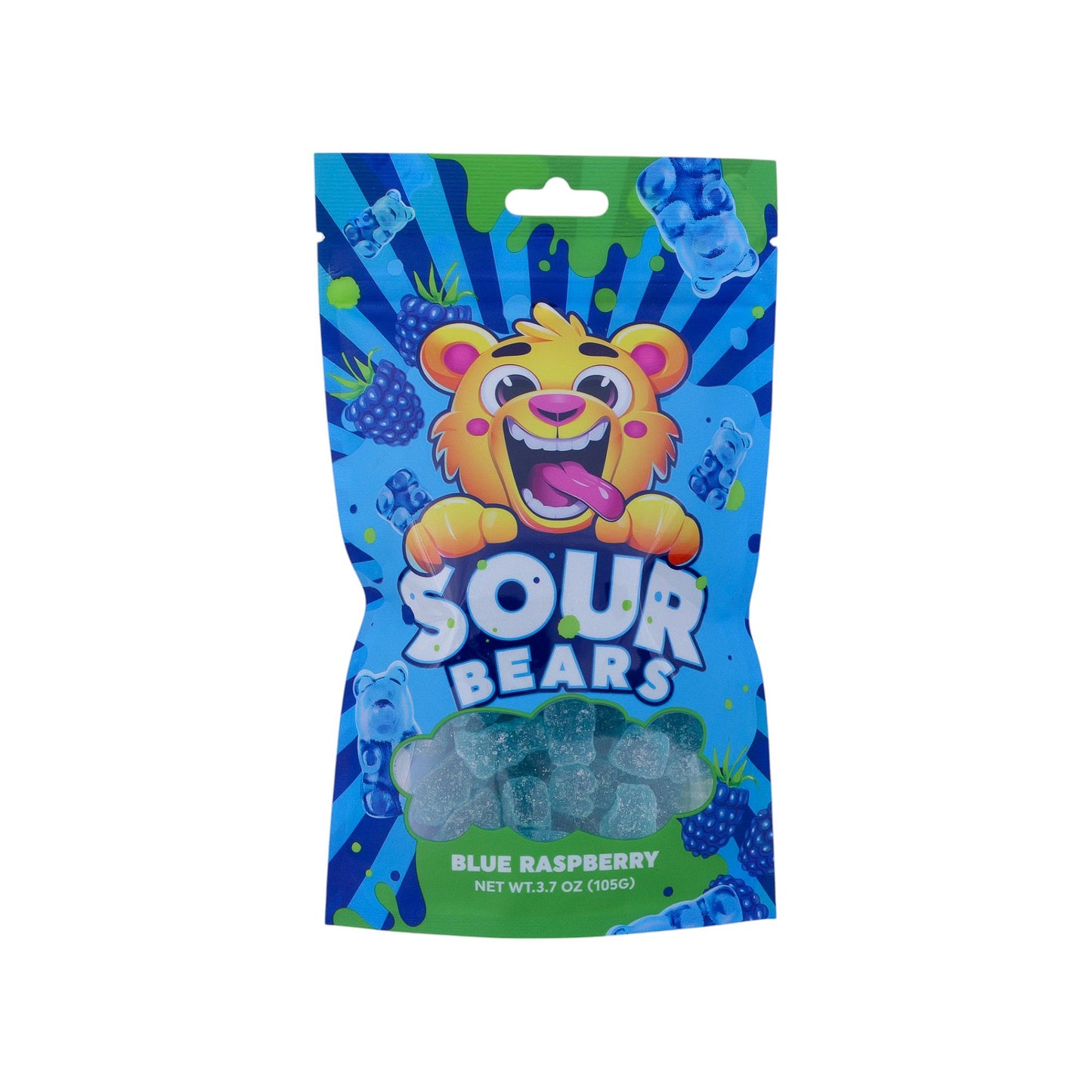 Sour Bears - Blue Raspberry Flavor (3.7oz)- 12 Count (SA)