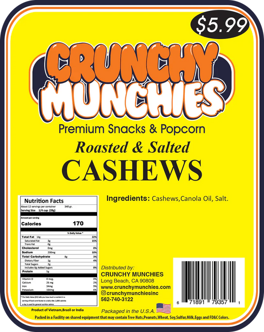 Cashews Roasted & Salted Crunchy Munchies 12.oz (SA)