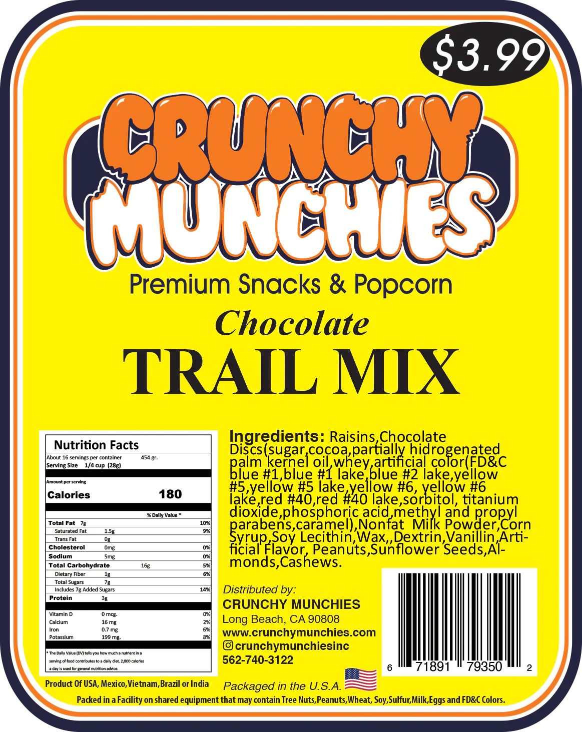 Chocolate Trail Mix- Crunchy Munchies (SA)