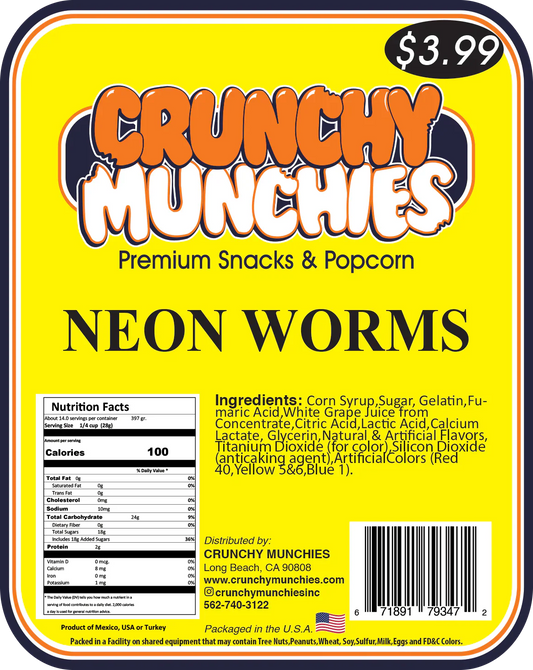 Neon Worms- Crunchy Munchies (SA)