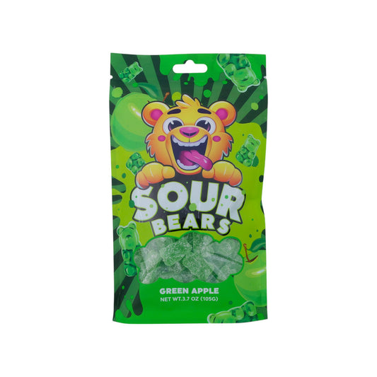 Sour Bears - Green Apple Flavor (3.7oz)- 12 Count (SA)