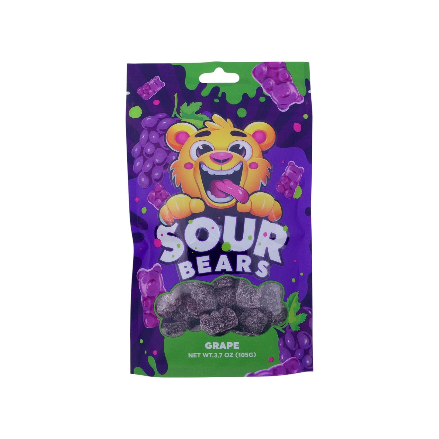 Sour Bears - Juicy Grape Flavor (3.7oz)- 12 Count (SA)