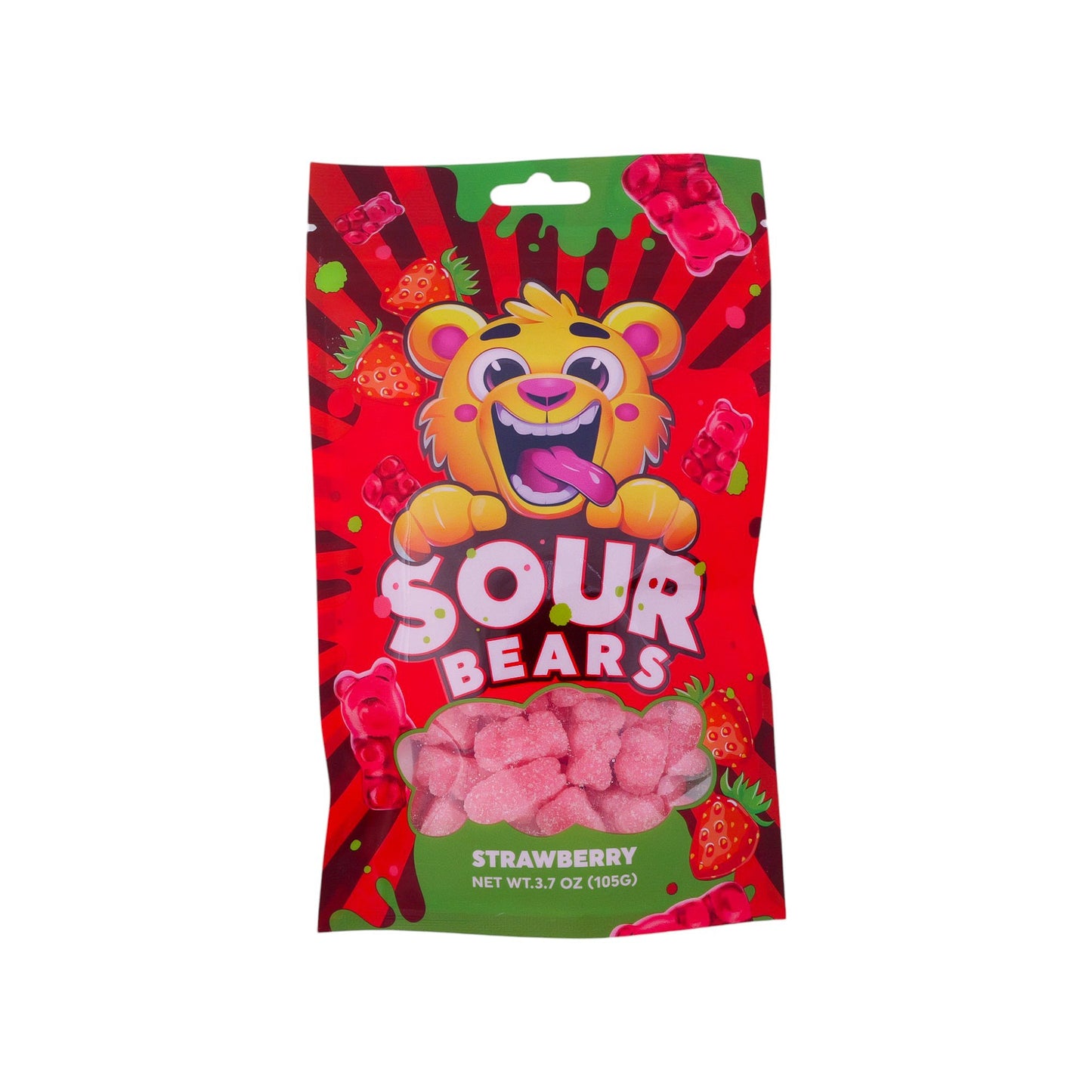 Sour Bears - Strawberry Flavor (3.7oz)- 12 count (SA)