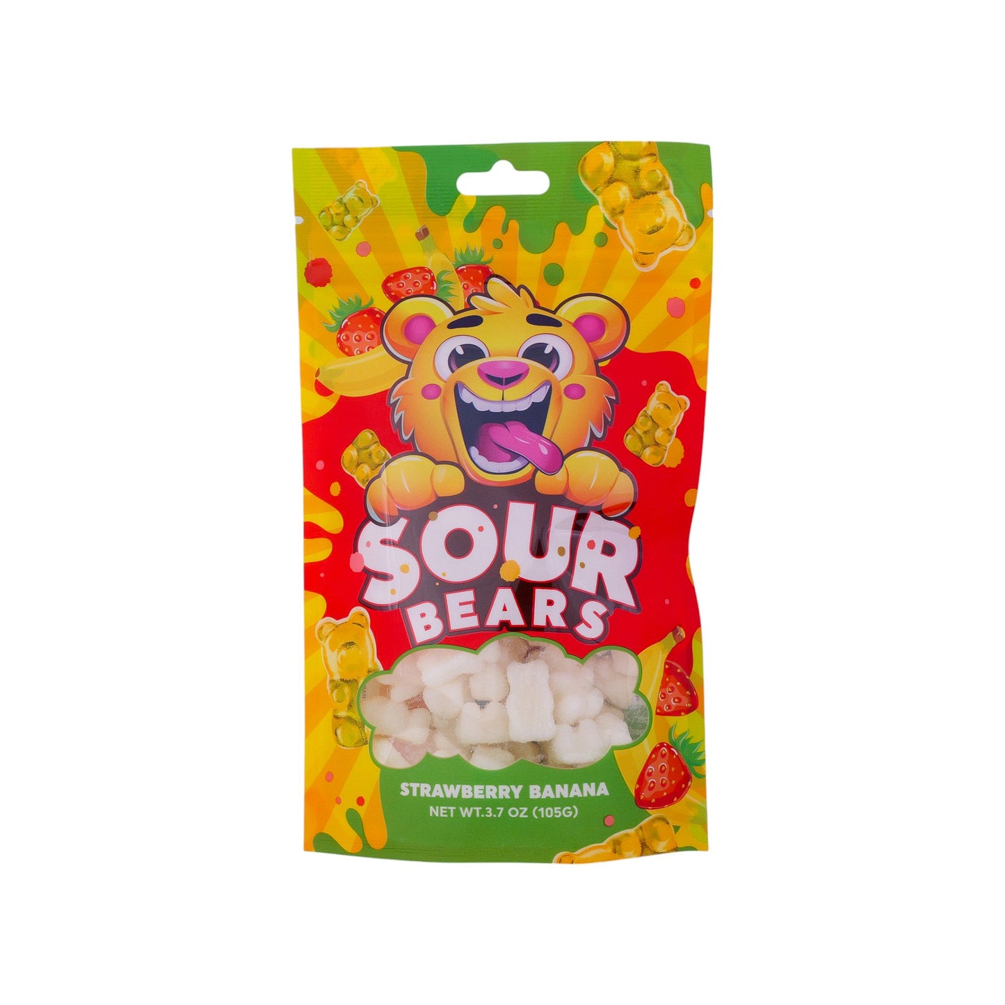 Sour Bears - Strawberry Banana Flavor (3.7oz)- 12 count (SA)