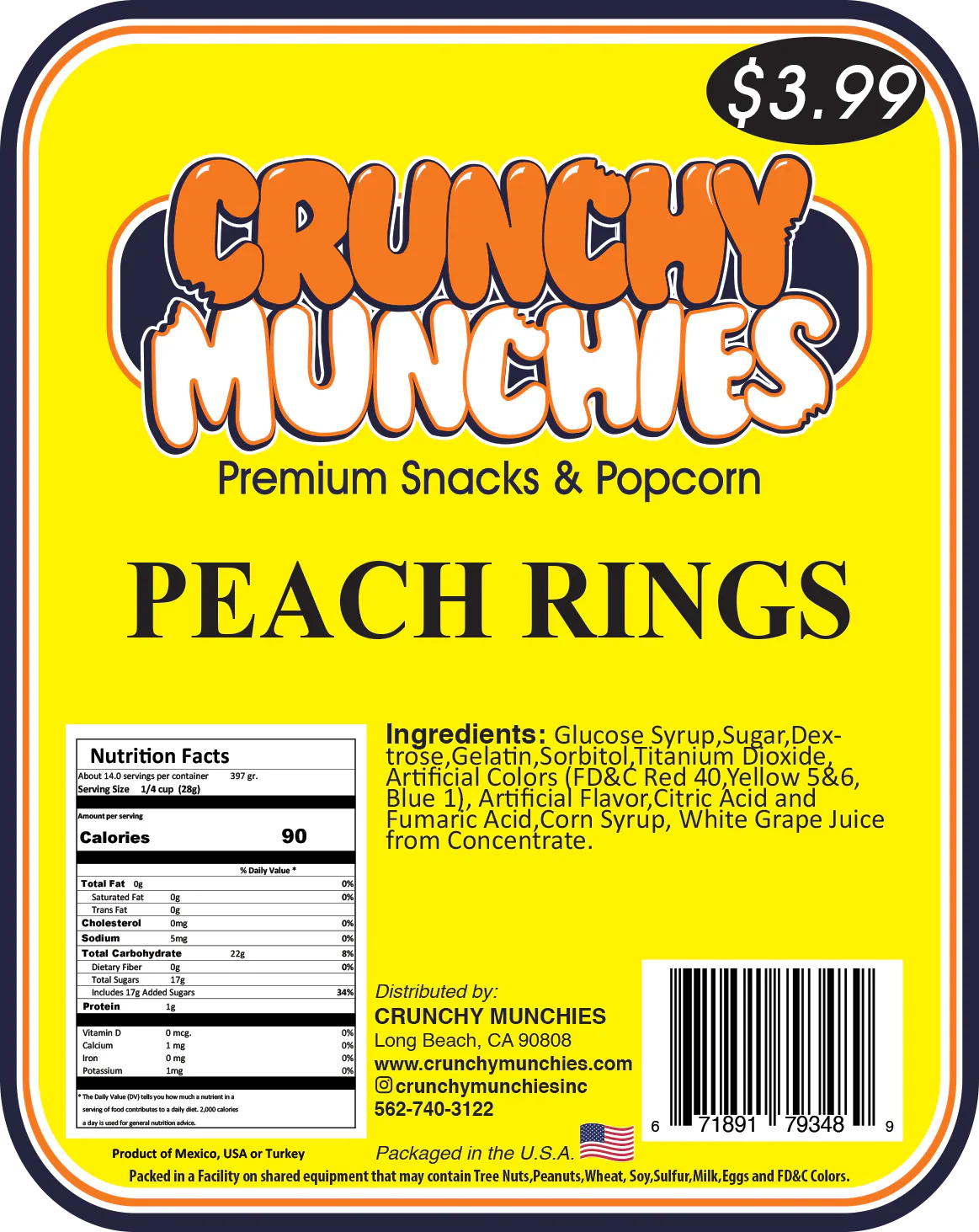 Peach Rings- Crunchy Munchies (SA)